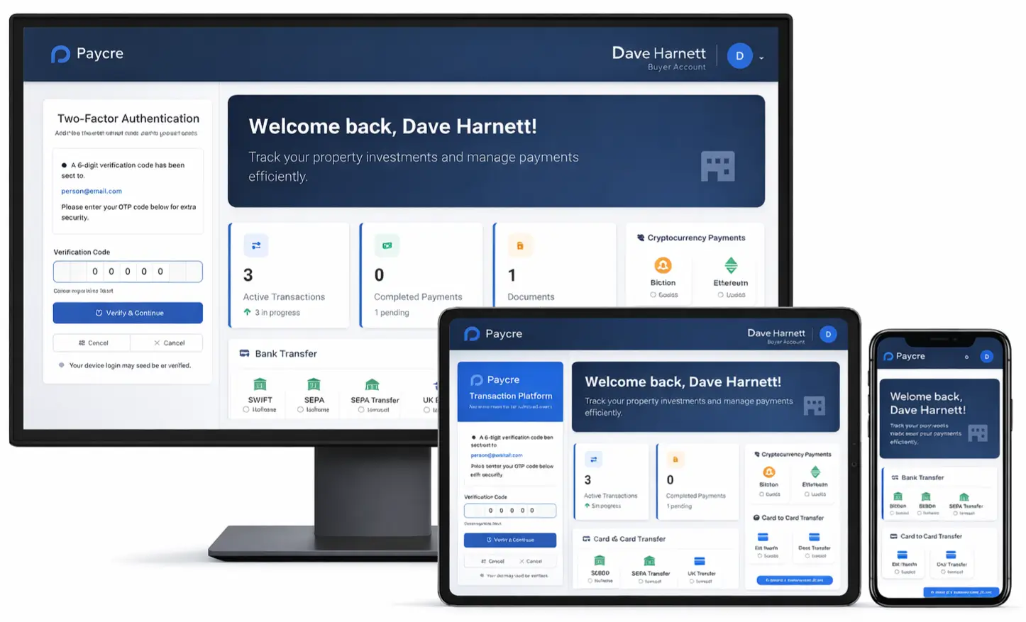 Paycre Platform Dashboard Interface